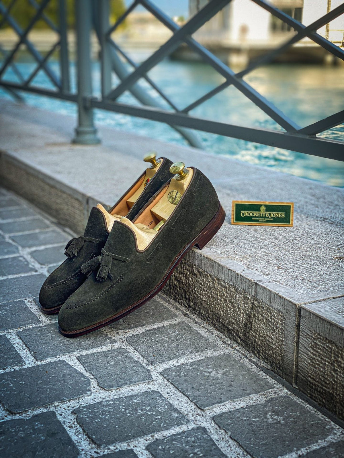 Crockett & Jones Jersey in Earth Green Suede: Made to Order