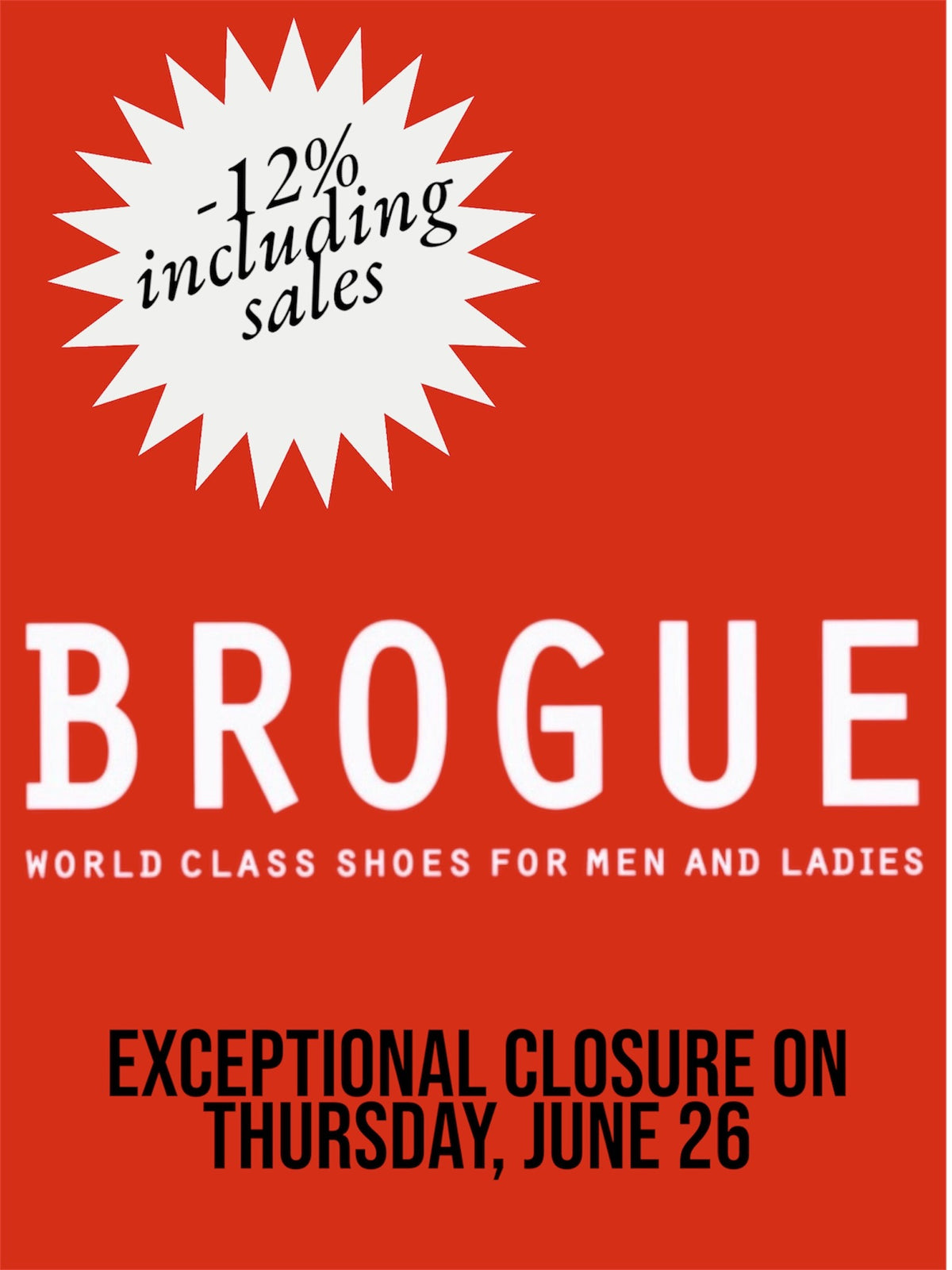Exceptional Closure on Thursday 26 June 2025