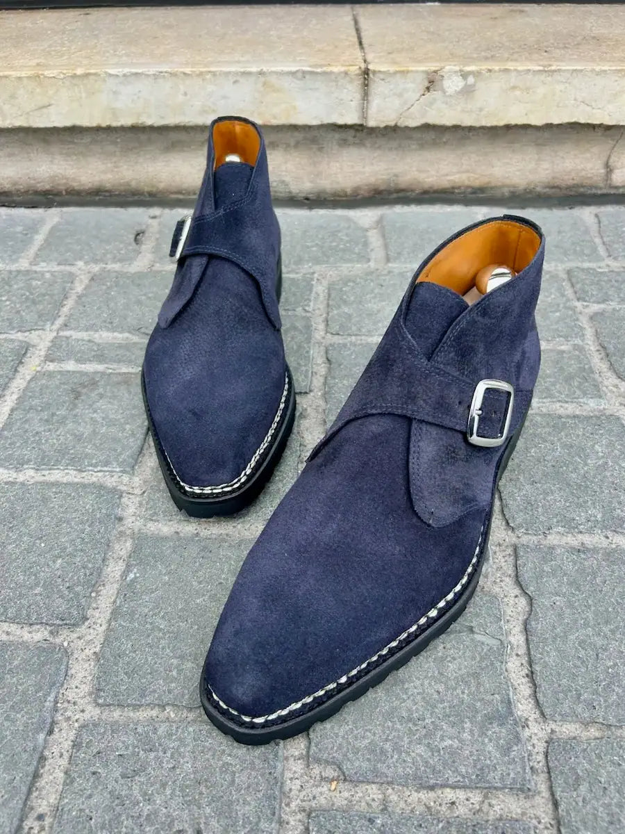 Bontoni Visionario Single Monk Strap in suede, view 4