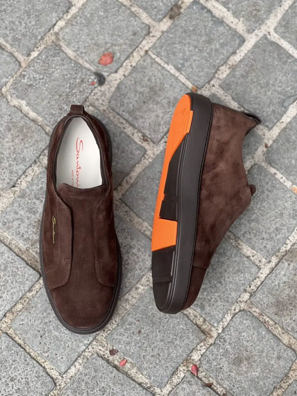 Santoni Easy Trainer Dark Brown Suede, view 2