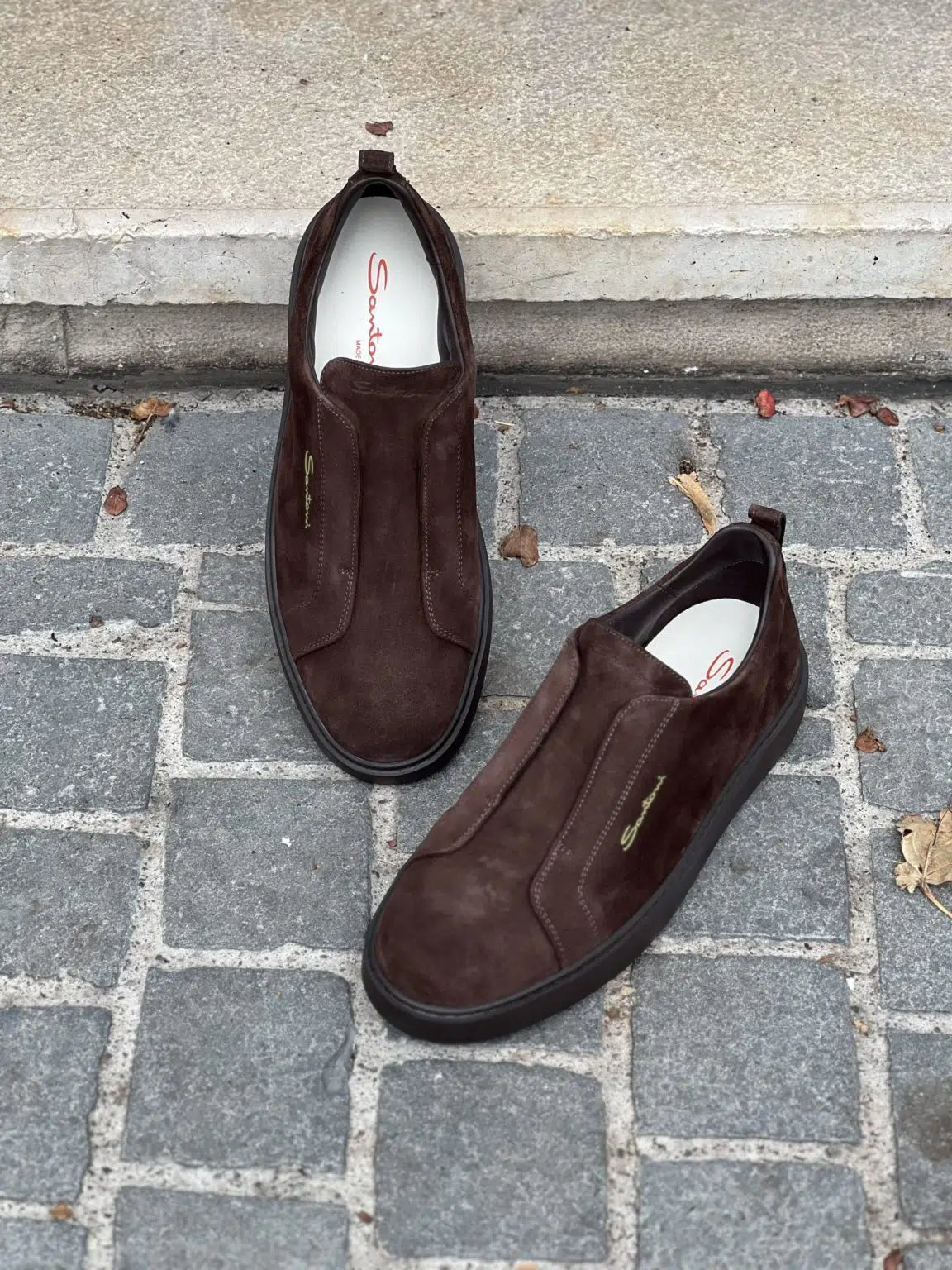 Santoni Easy Trainer Dark Brown Suede, view 3