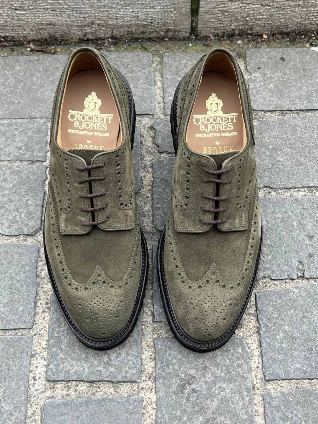 Crockett & Jones Pembroke Brogue Derby in suede, view 2
