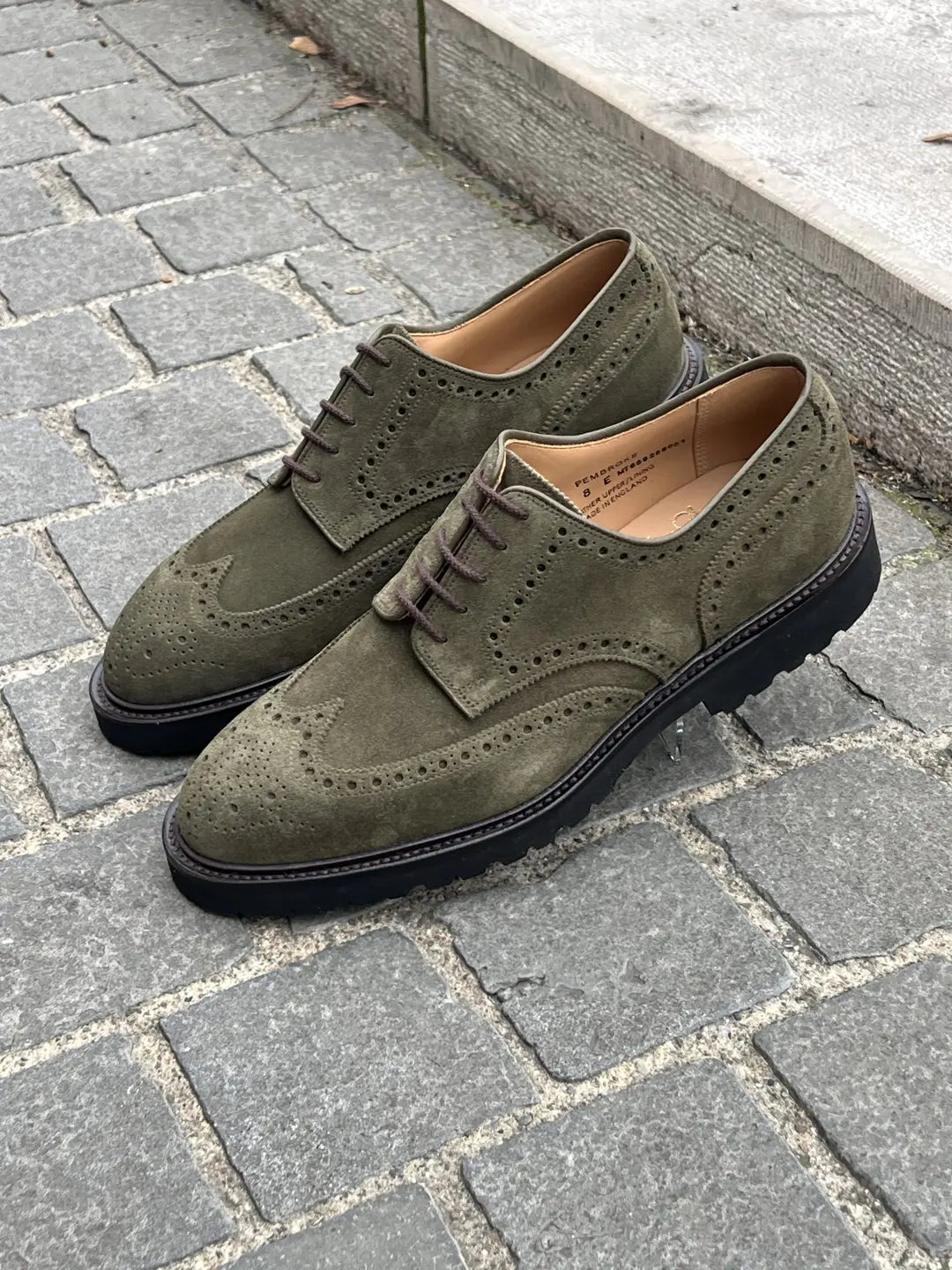 Crockett & Jones Pembroke Brogue Derby in suede, view 3