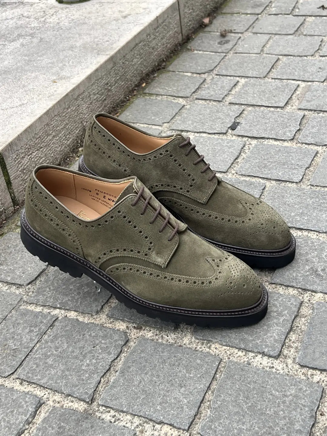 Crockett & Jones Pembroke Brogue Derby in suede