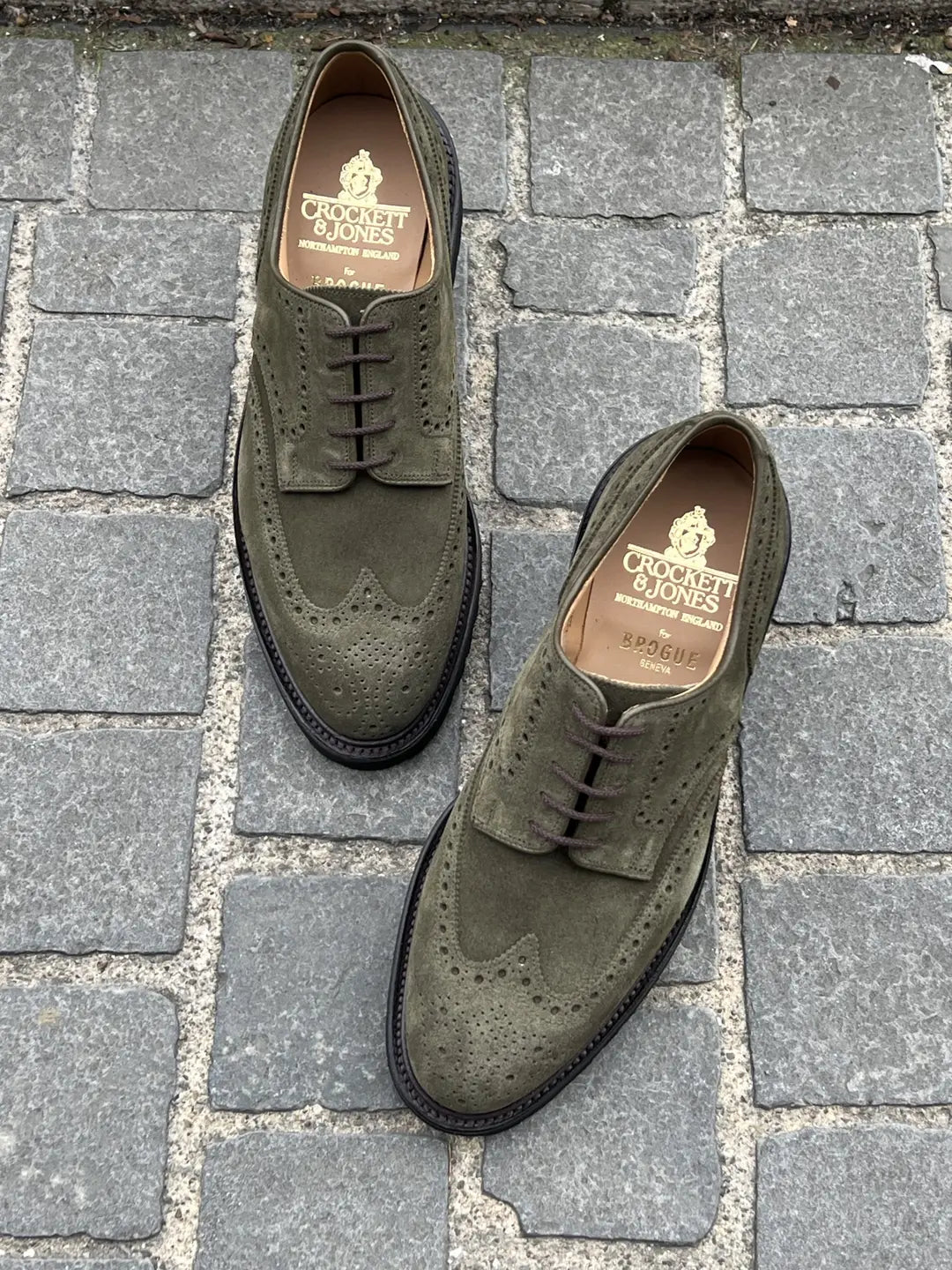 Crockett & Jones Pembroke Brogue Derby in suede, view 5