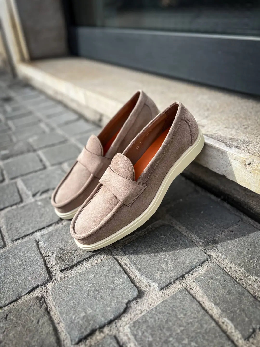 Santoni Apron Beige Suede Mocassin, view 4