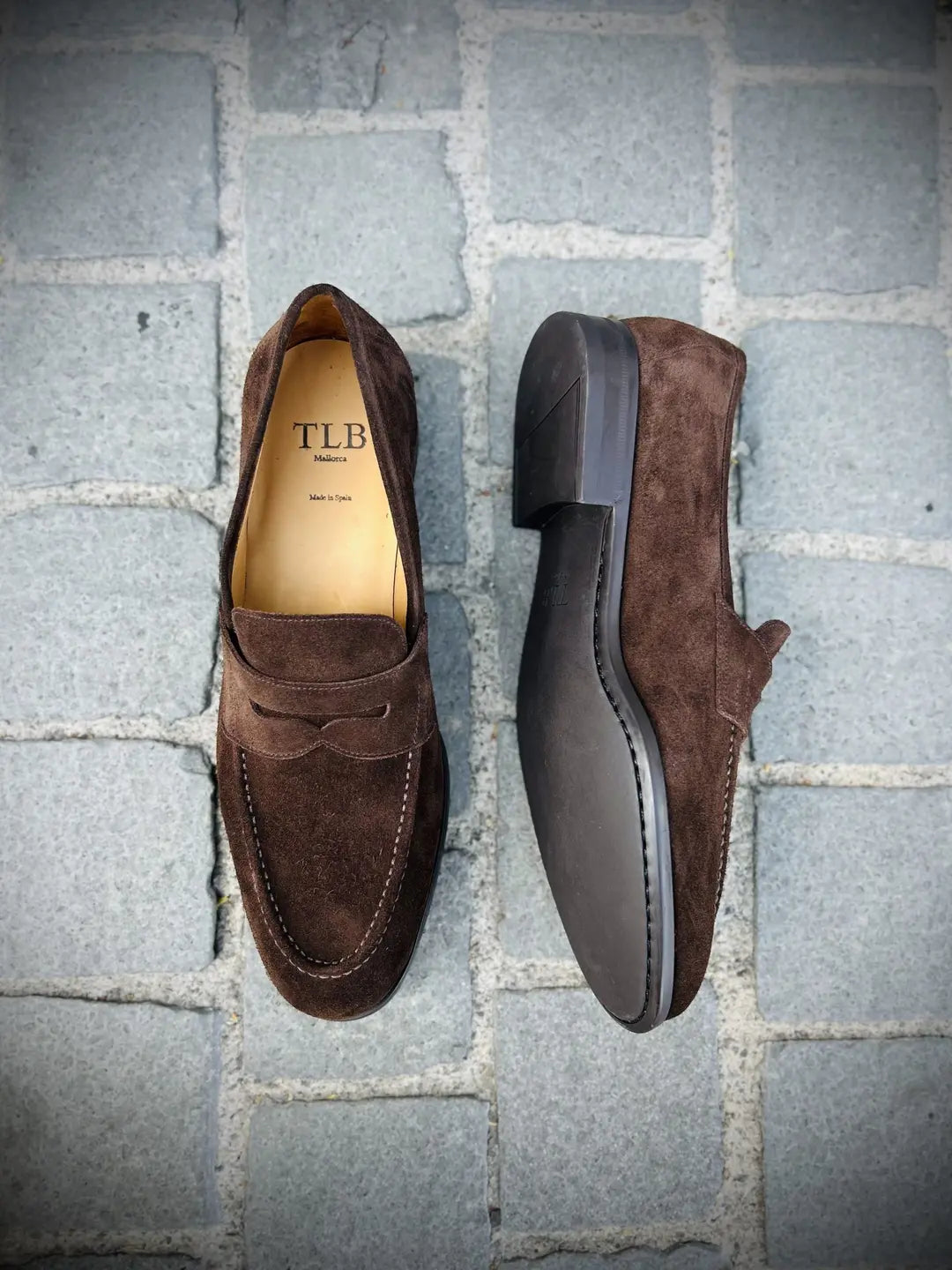 TLB Penny Loafer Dark Brown Suede, view 3