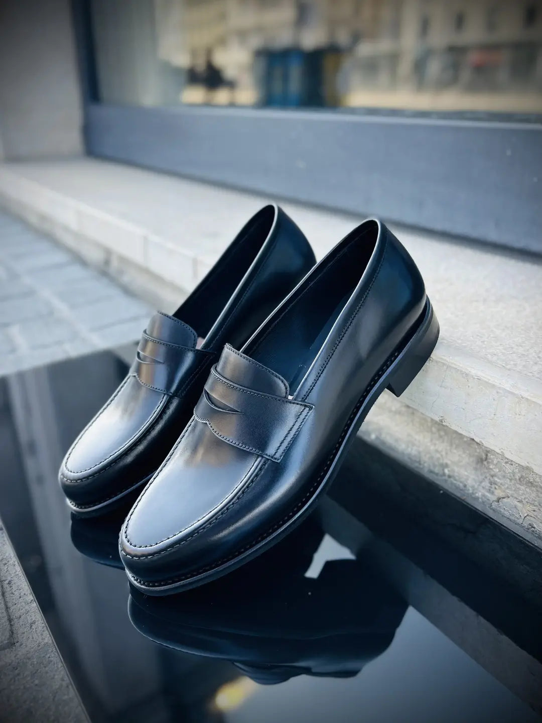 TLB Penny Loafer Black Calf Leather, view 3
