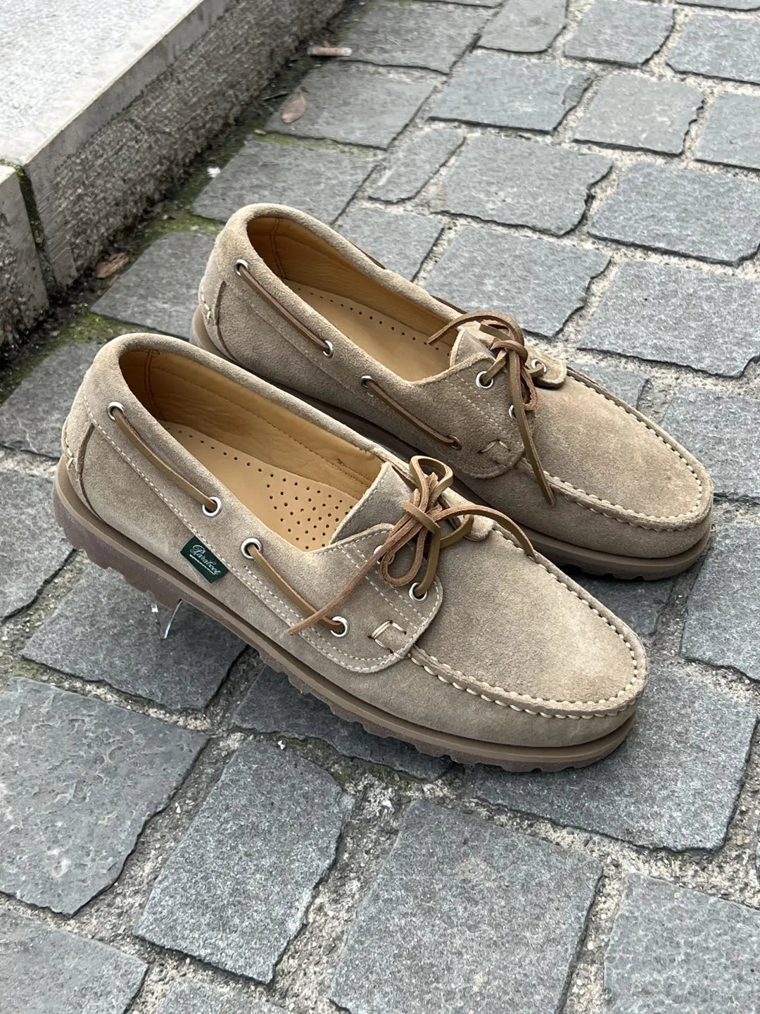 Paraboot Malo Sand Boat Shoe in suede