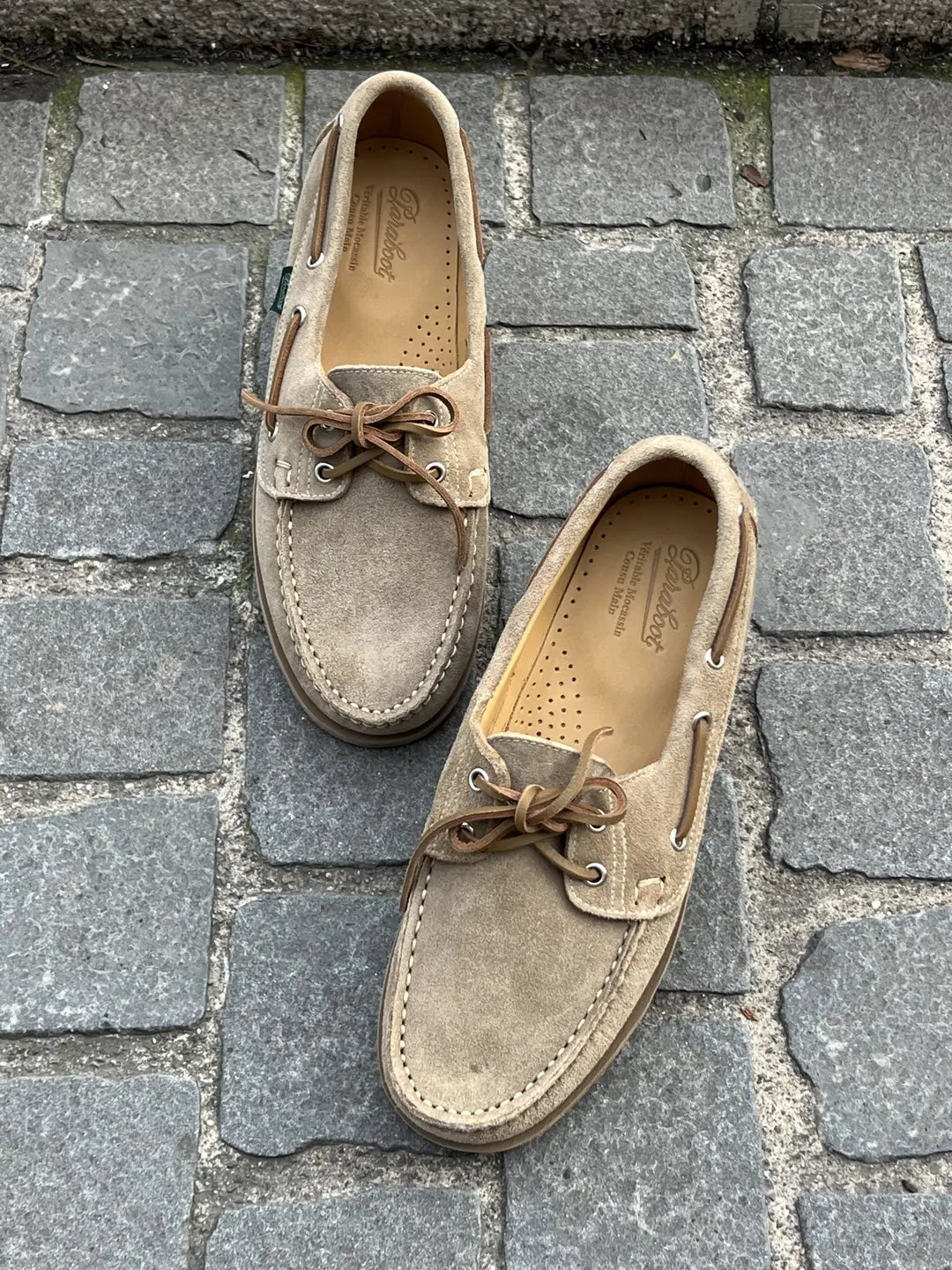 Paraboot Malo Sand Boat Shoe in suede, view 4