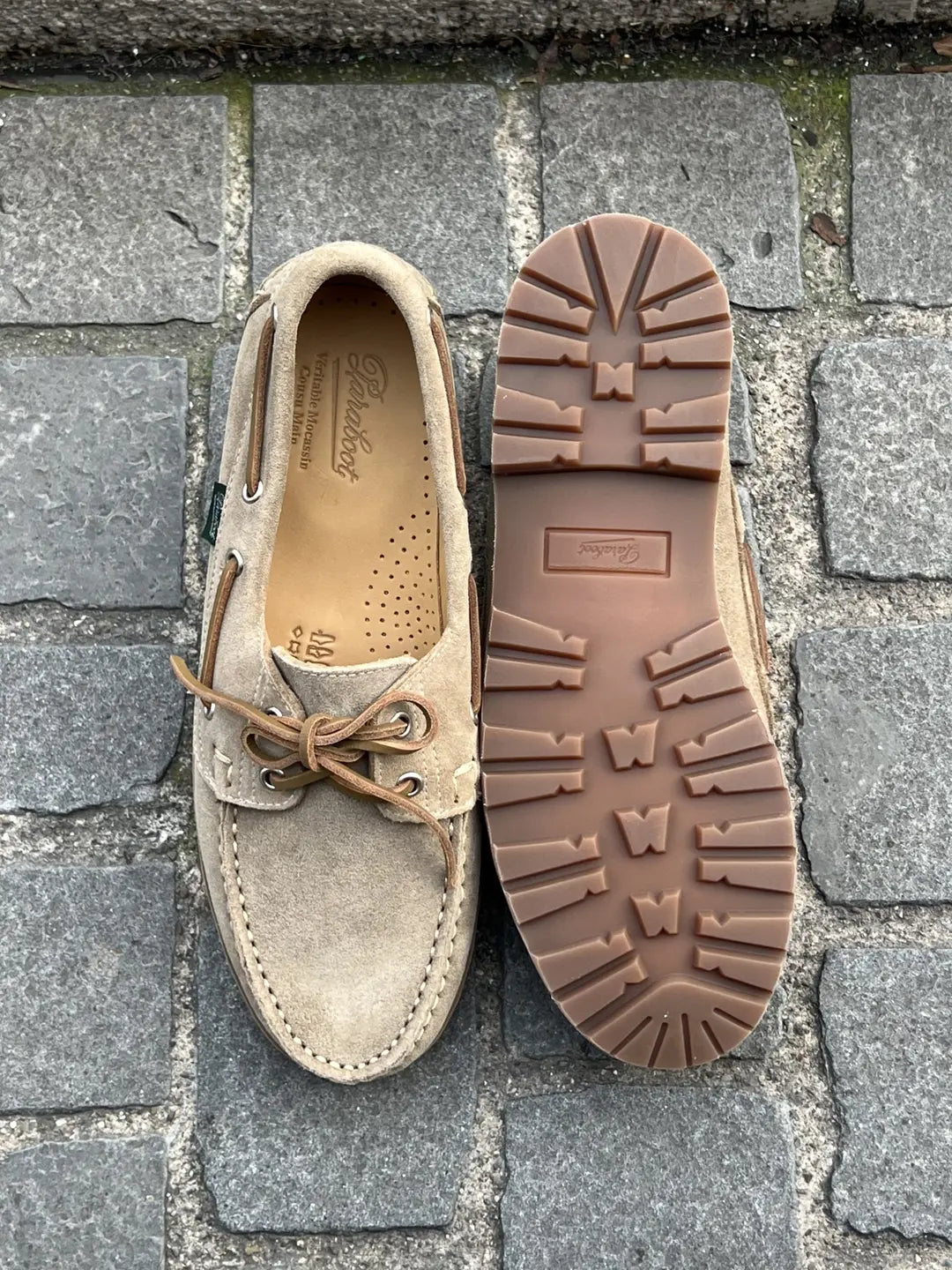 Paraboot Malo Sand Boat Shoe in suede, view 5