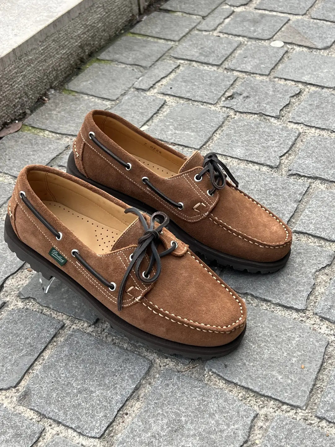 Paraboot Malo Cognac Boat Shoe in suede