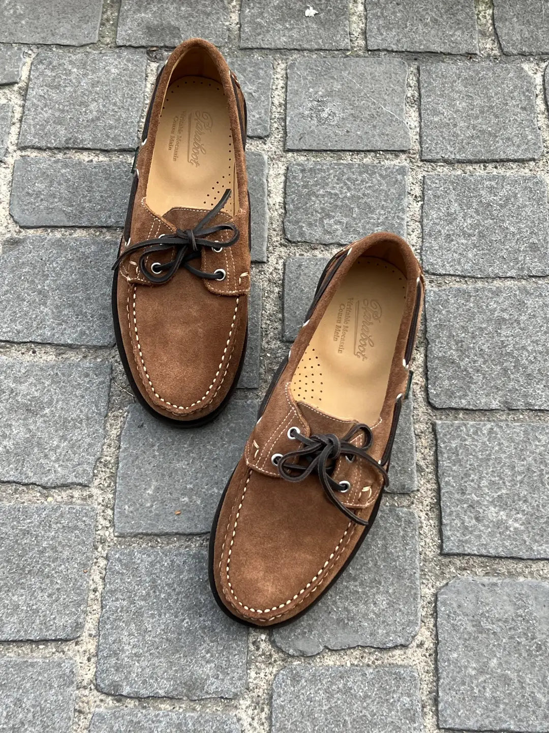 Paraboot Malo Cognac Boat Shoe in suede, view 3