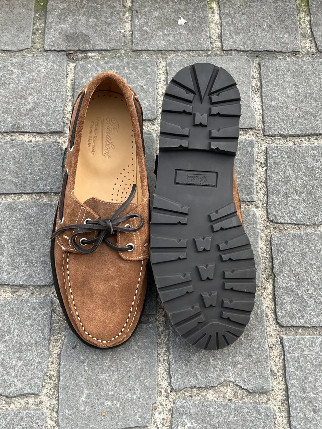 Paraboot Malo Cognac Boat Shoe in suede, view 2