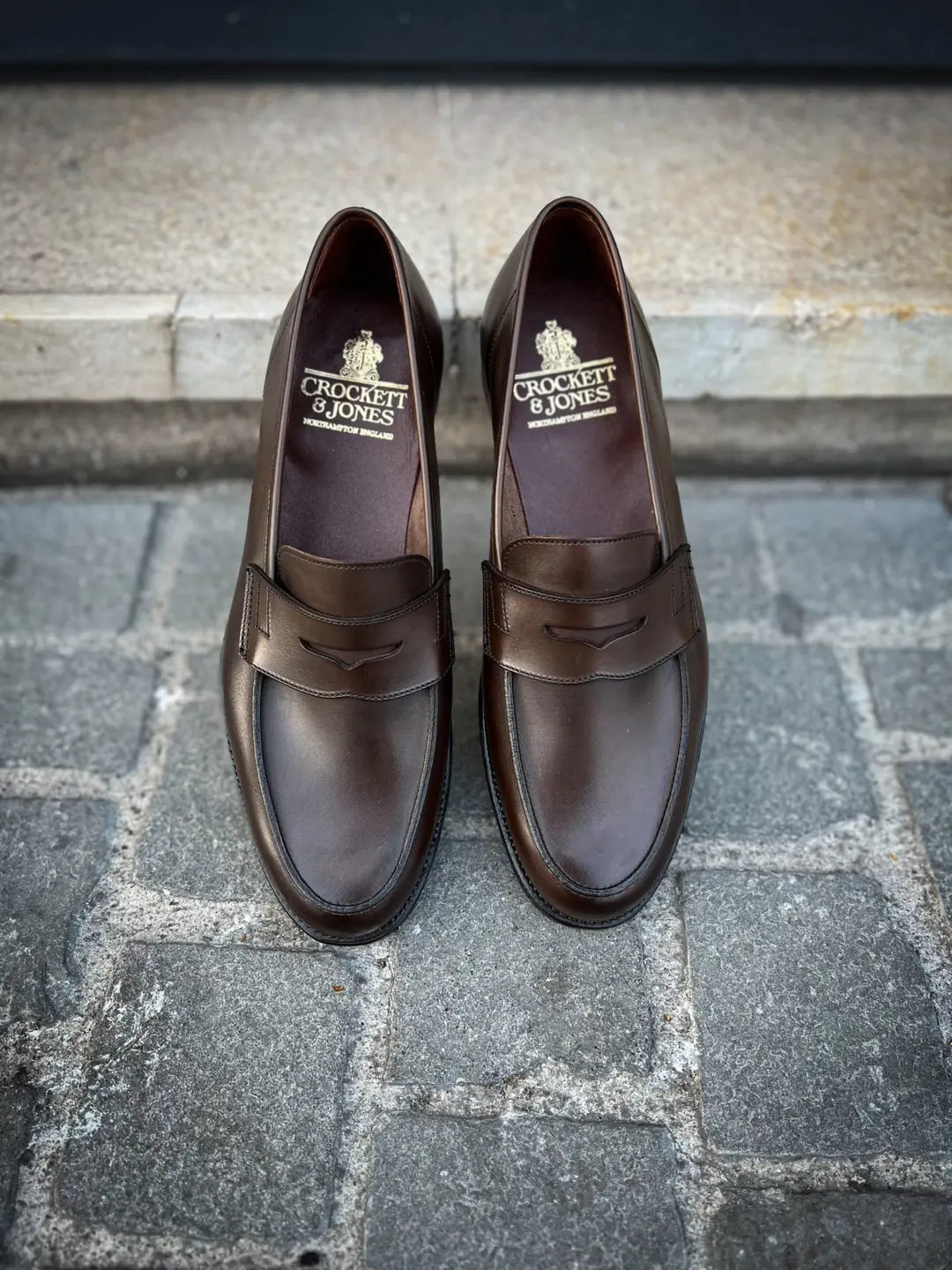 Crockett & Jones Richmond Dark Brown Leather Penny Loafer, view 5