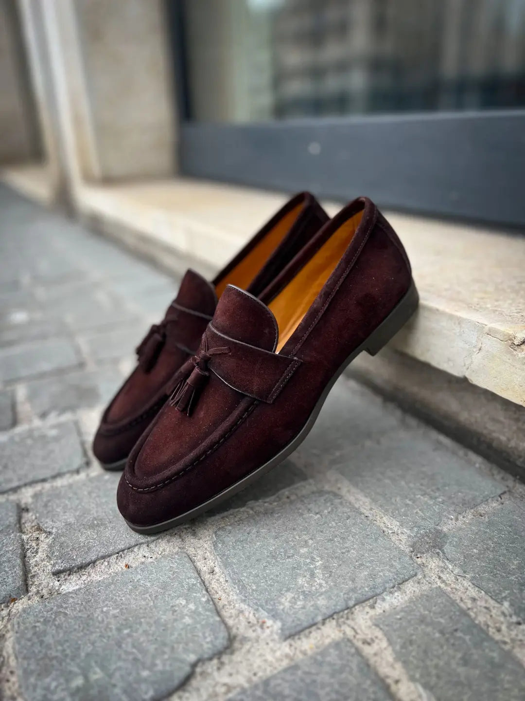 Magnanni Tassel Loafer Dark Brown Suede, view 3