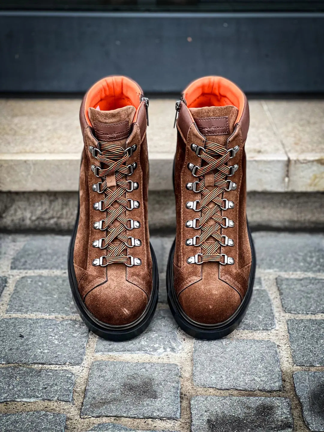 Santoni Alpin Boot Brown Suede, view 5