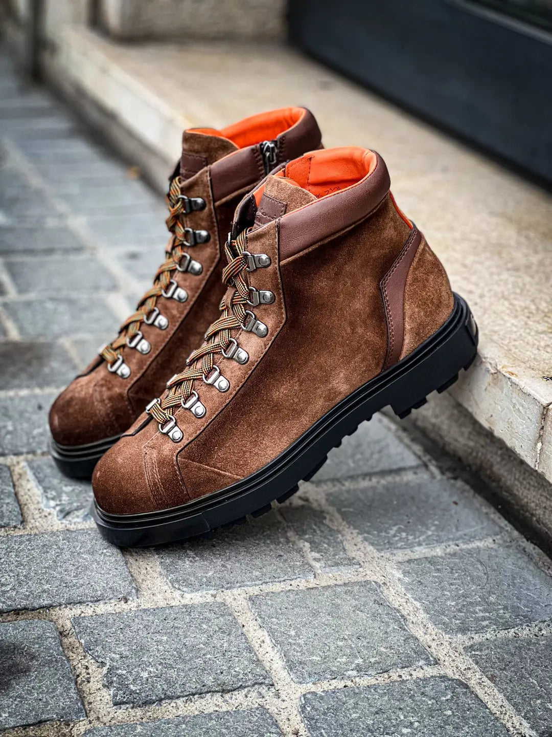 Santoni Alpin Boot Brown Suede, view 4