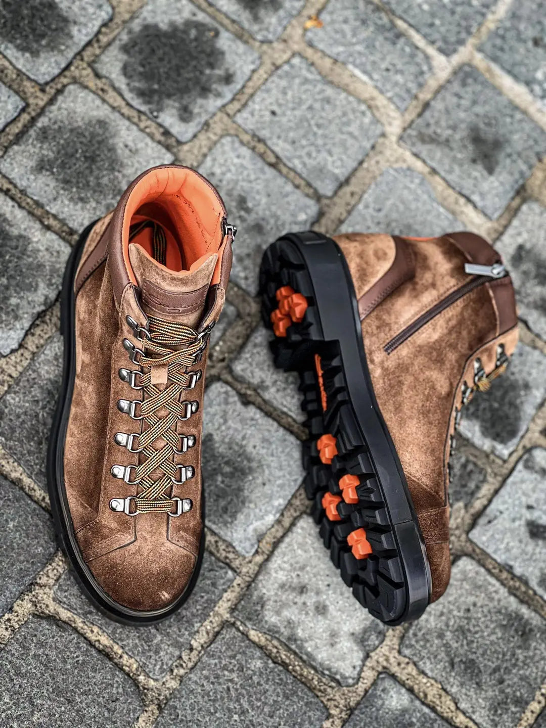 Santoni Alpin Boot Brown Suede, view 2