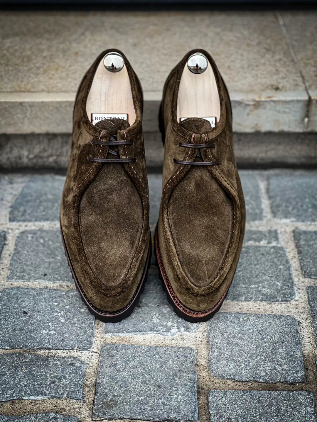 Bontoni Parabontoni Olive Suede Derby, view 4