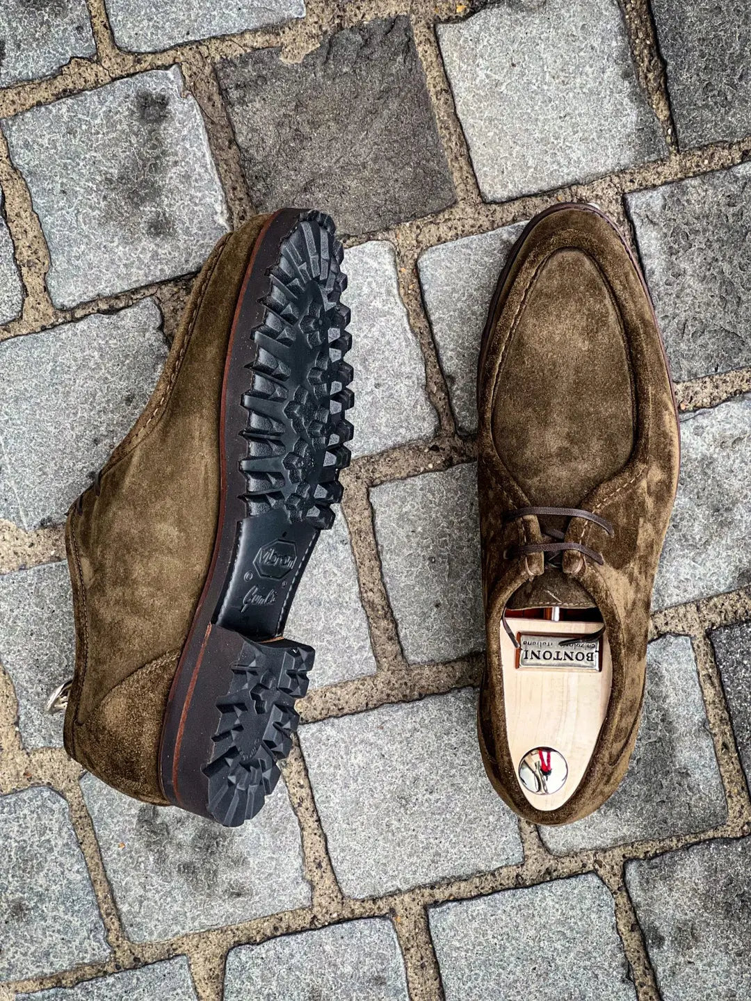 Bontoni Parabontoni Olive Suede Derby, view 2