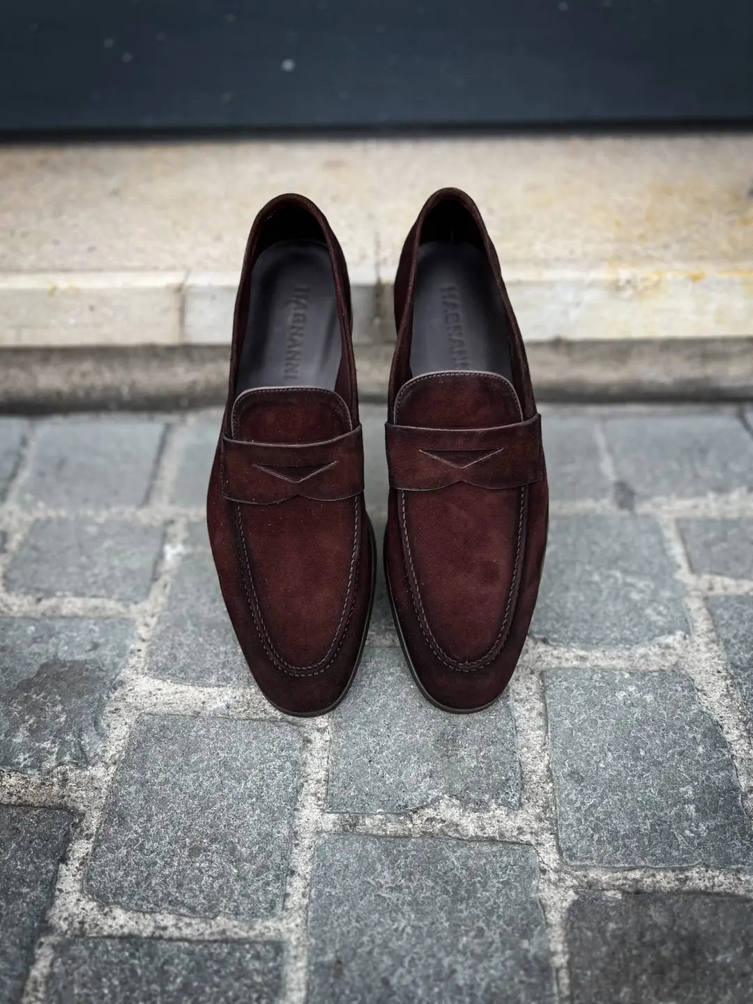 Magnanni Moccasin Dark Brown Suede Rubber Sole, view 5