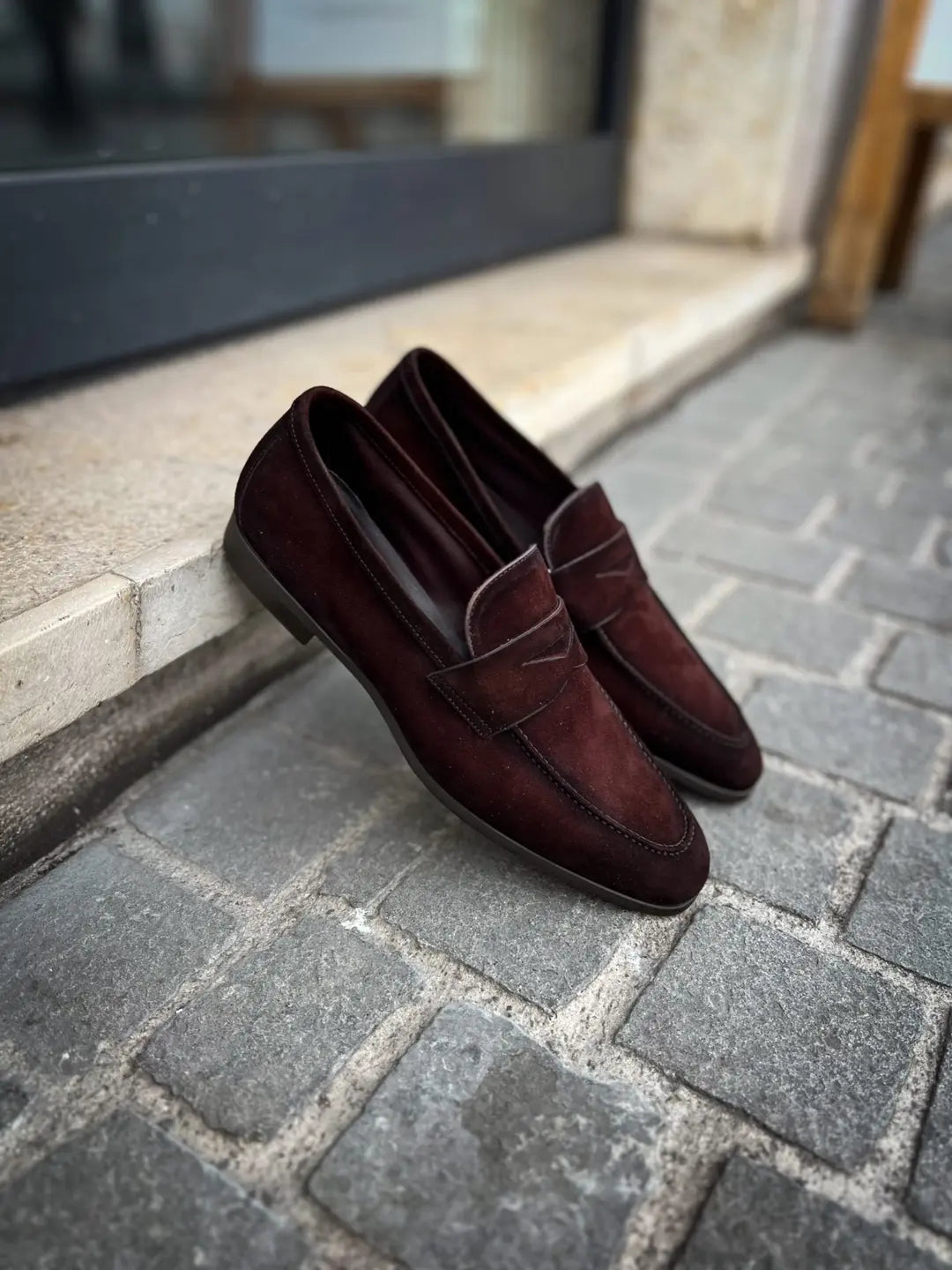 Magnanni Moccasin Dark Brown Suede Rubber Sole