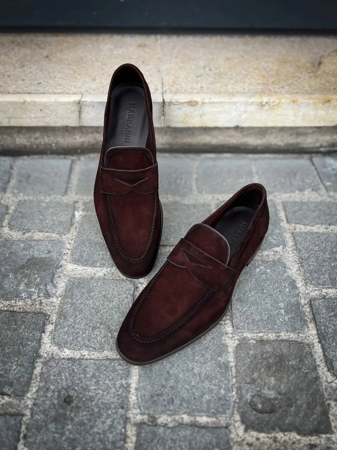 Magnanni Moccasin Dark Brown Suede Rubber Sole, view 3