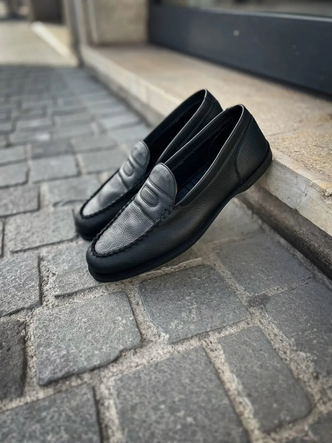 John Lobb Pace Black Grain Loafer, view 4