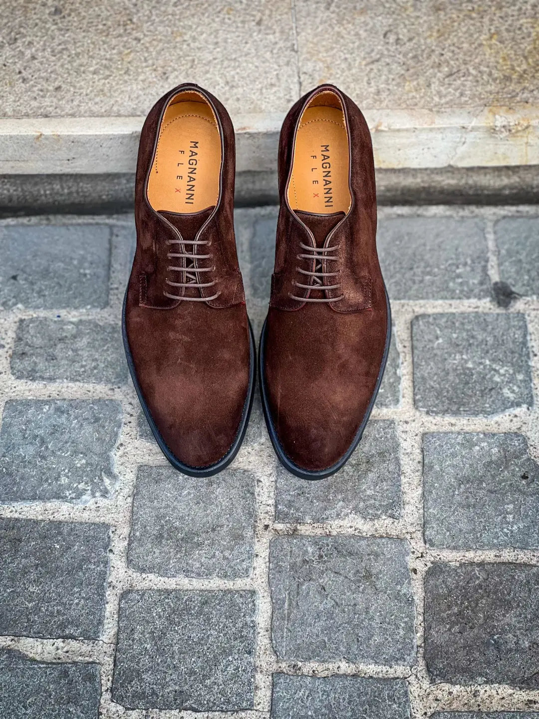 Magnanni Derby Dark Brown Suede, view 5