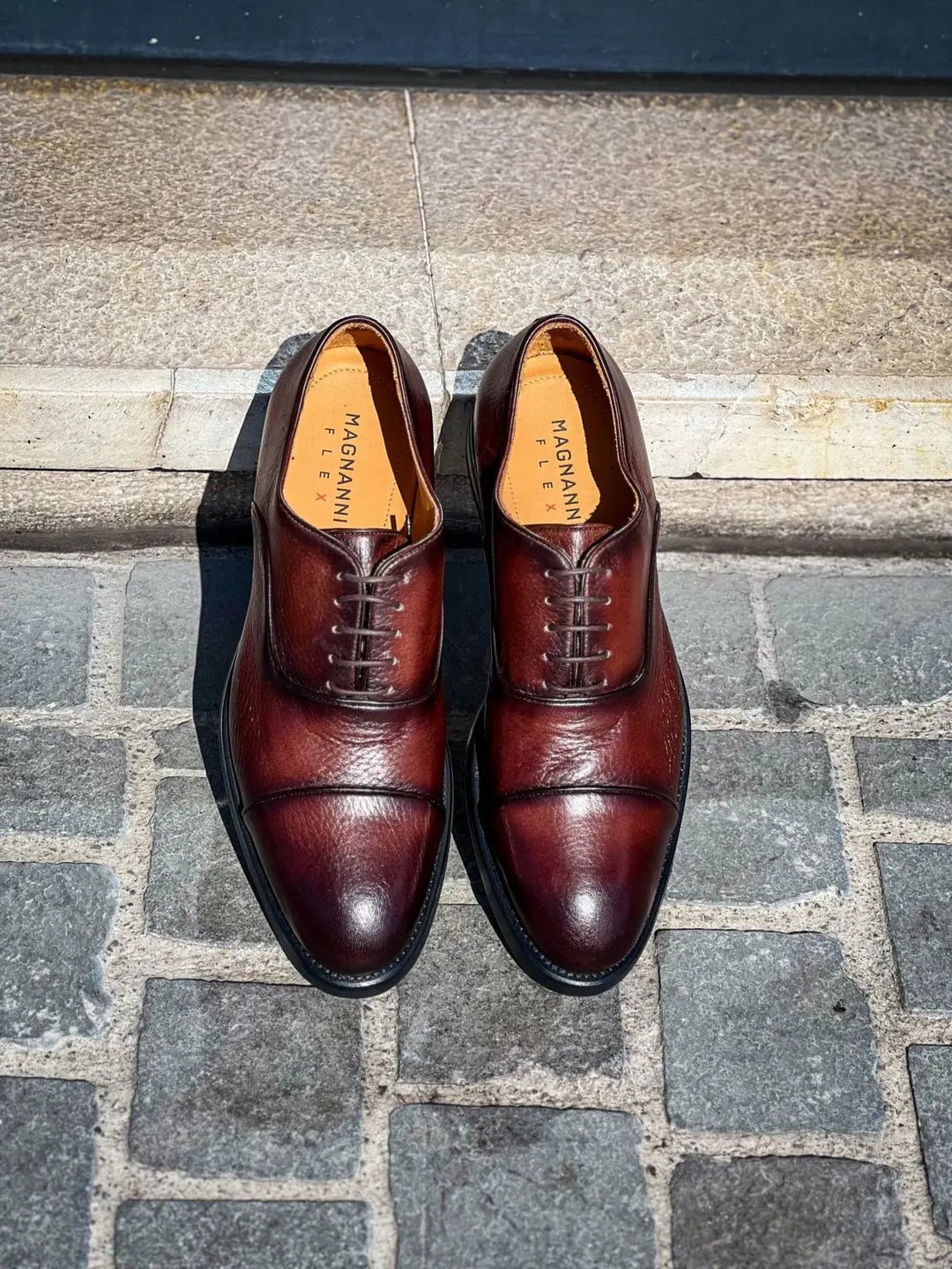Magnanni Toe Cap Dark Brown Grain Cap Toe Oxford, view 5