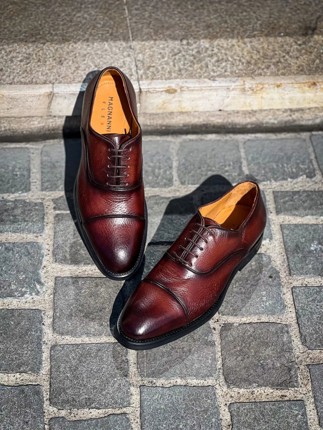 Magnanni Toe Cap Dark Brown Grain Cap Toe Oxford, view 3