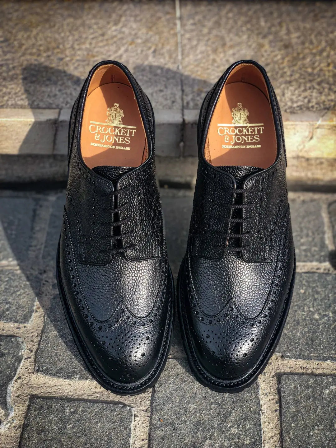 Crockett & Jones Pembroke Black Grain Brogue Derby, view 5