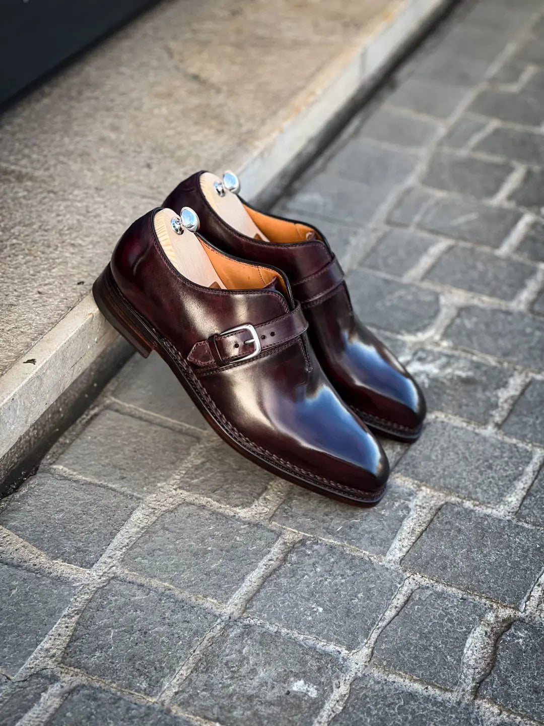 Bontoni Spaccone Monk Burgundy Leather