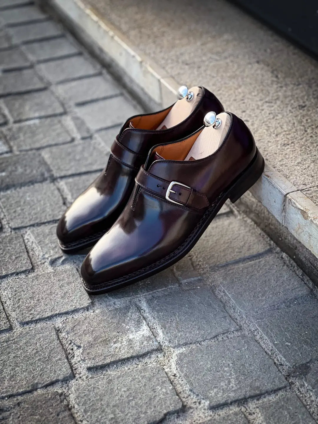 Bontoni Spaccone Monk Burgundy Leather, view 4