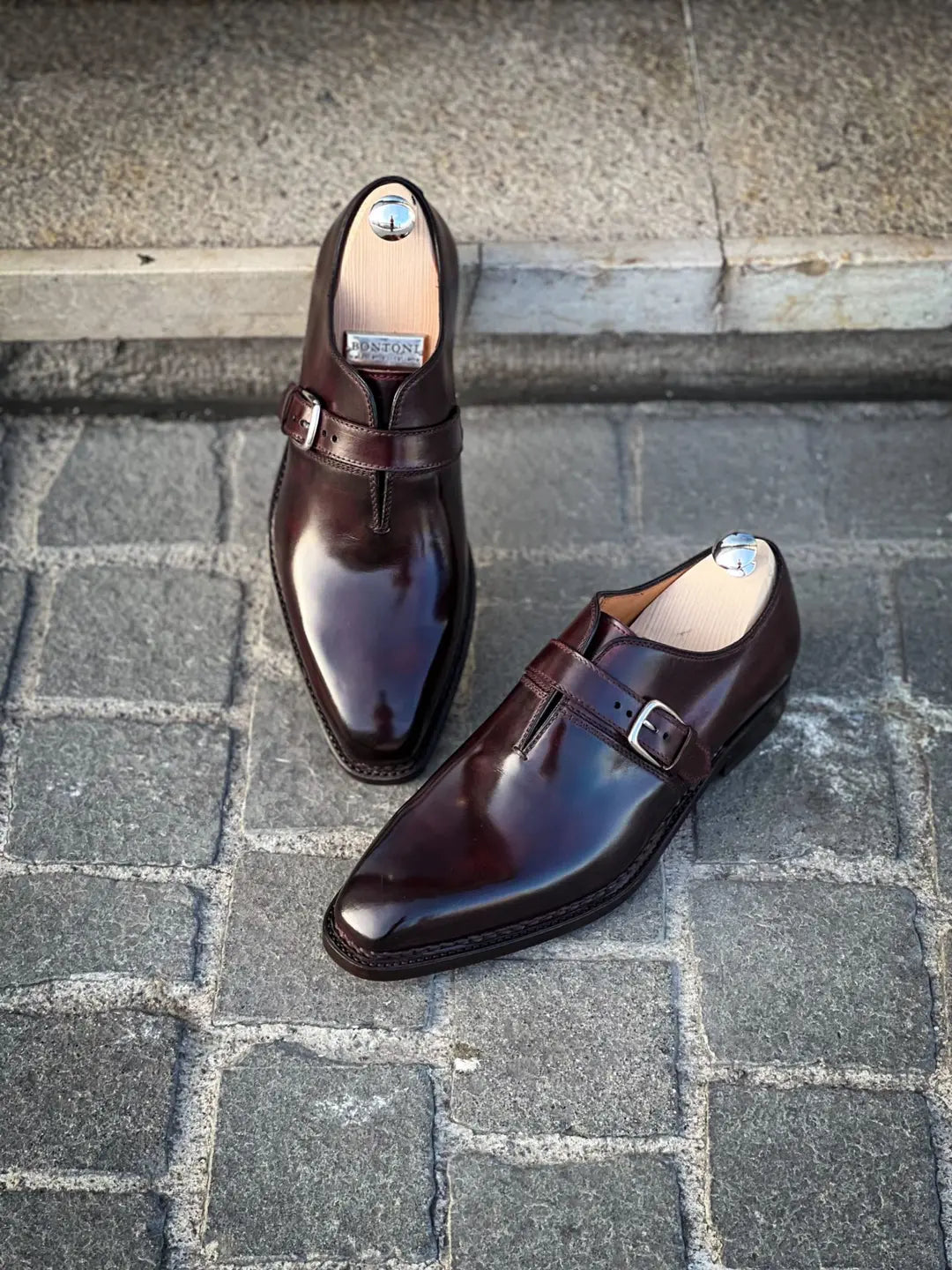 Bontoni Spaccone Monk Burgundy Leather, view 3