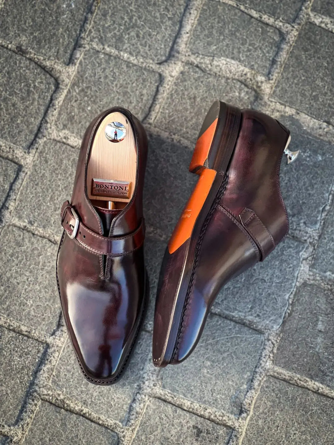 Bontoni Spaccone Monk Burgundy Leather, view 2
