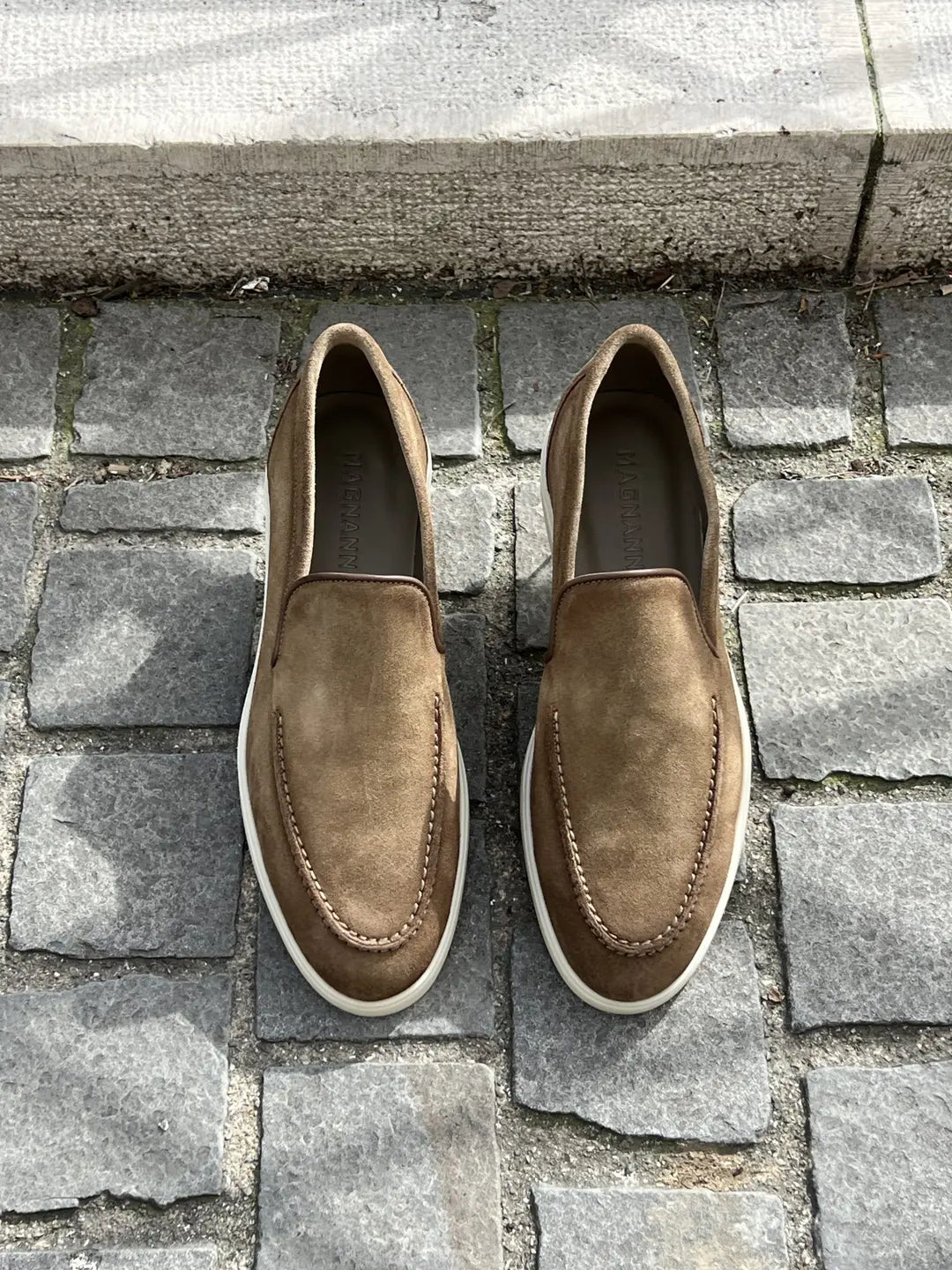 Magnanni Slip On Loafer Taupe Suede, view 4