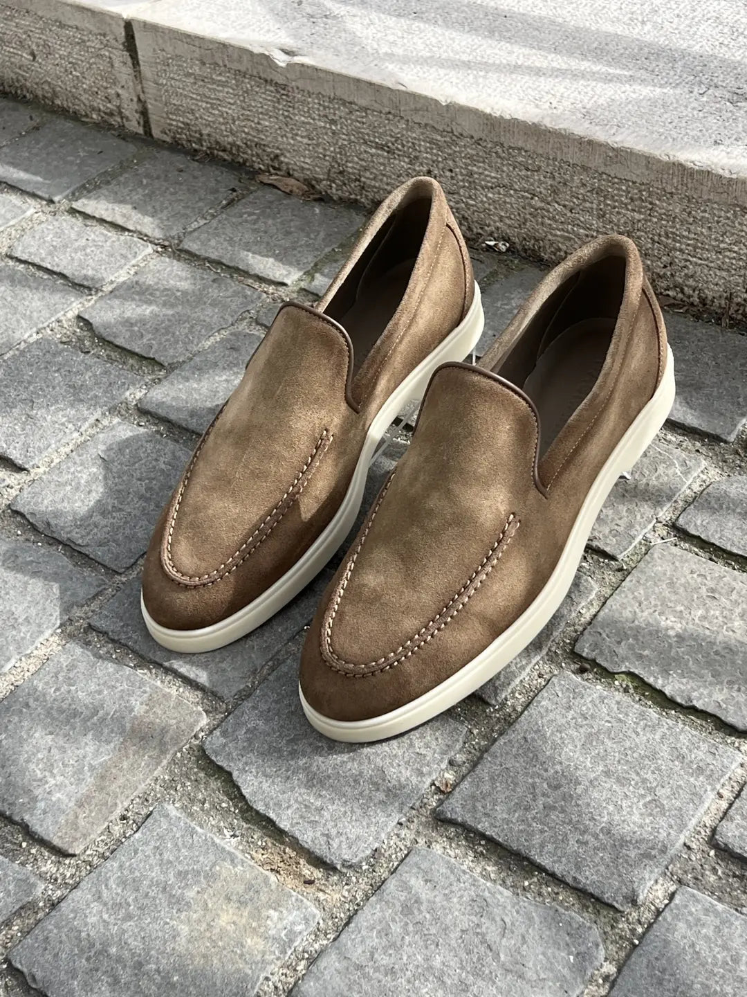 Magnanni Slip On Loafer Taupe Suede, view 3