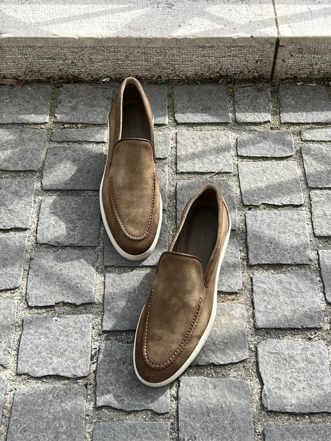Magnanni Slip On Loafer Taupe Suede, view 2