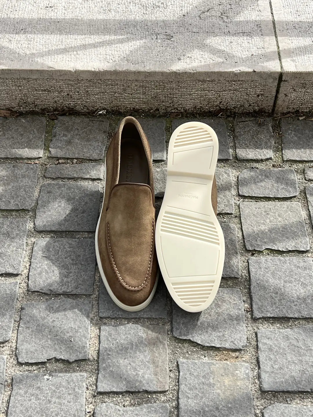 Magnanni Slip On Loafer Taupe Suede, view 5