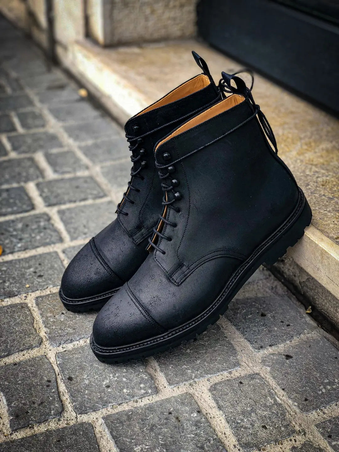 Crockett & Jones Coniston Black Roughout Boot, view 4