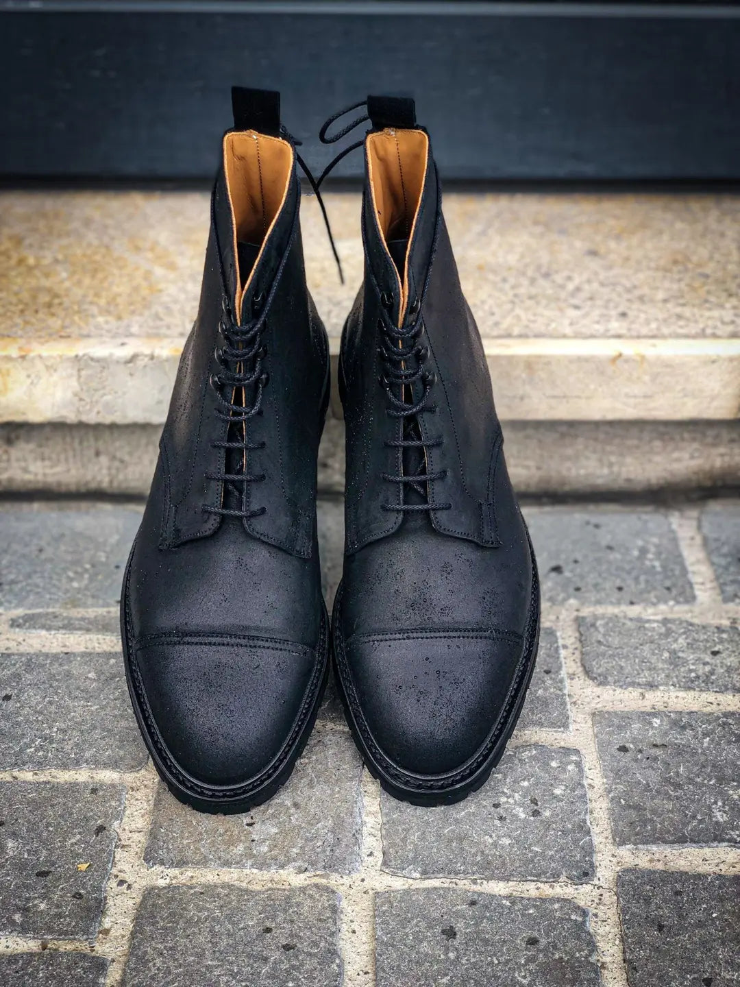 Crockett & Jones Coniston Black Roughout Boot, view 3
