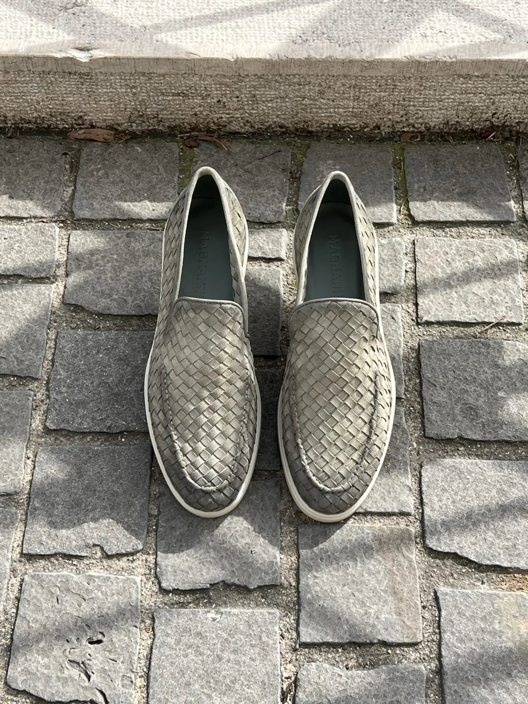 Magnanni Suede Woven Loafer, view 3