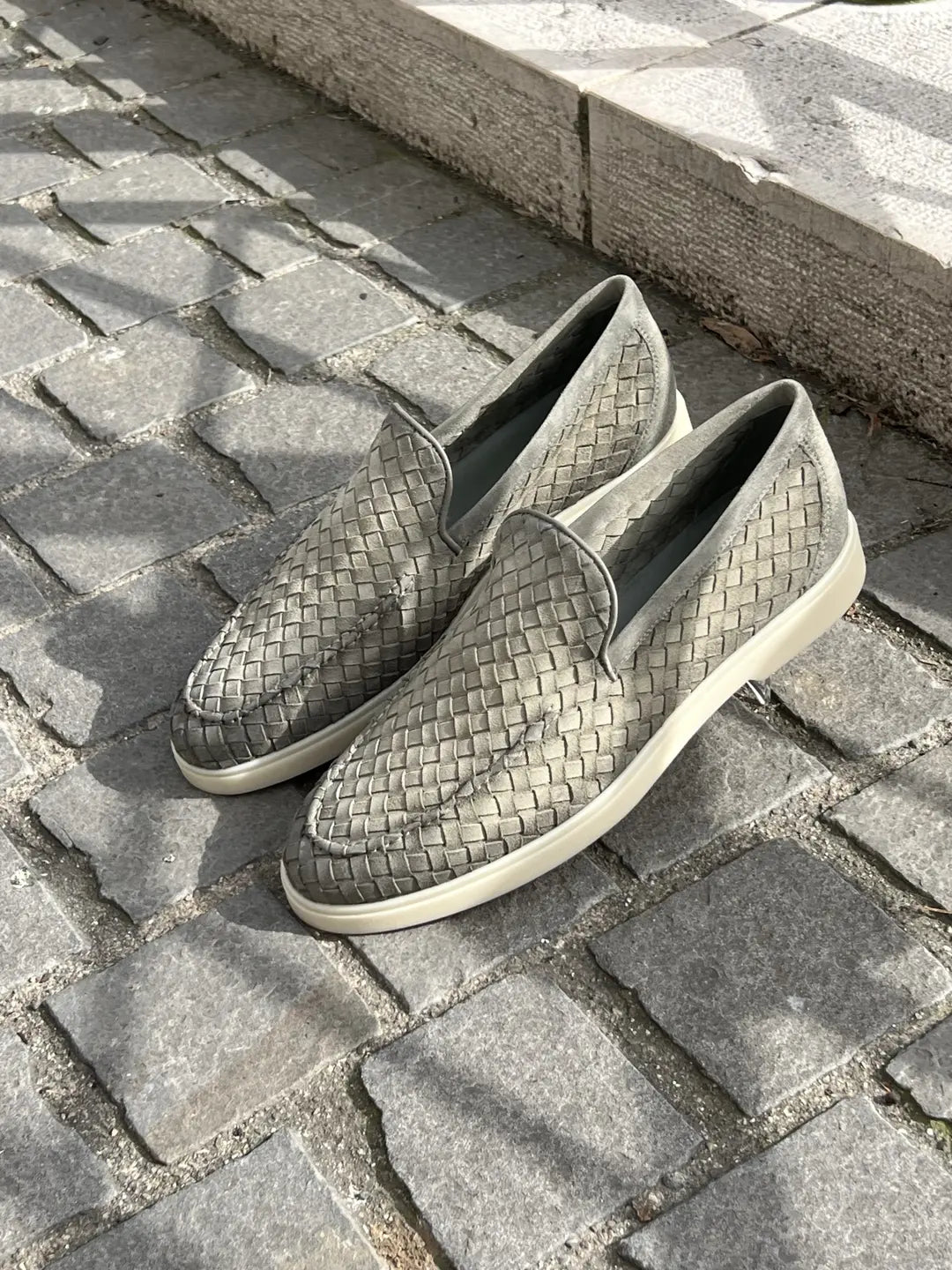 Magnanni Suede Woven Loafer, view 2