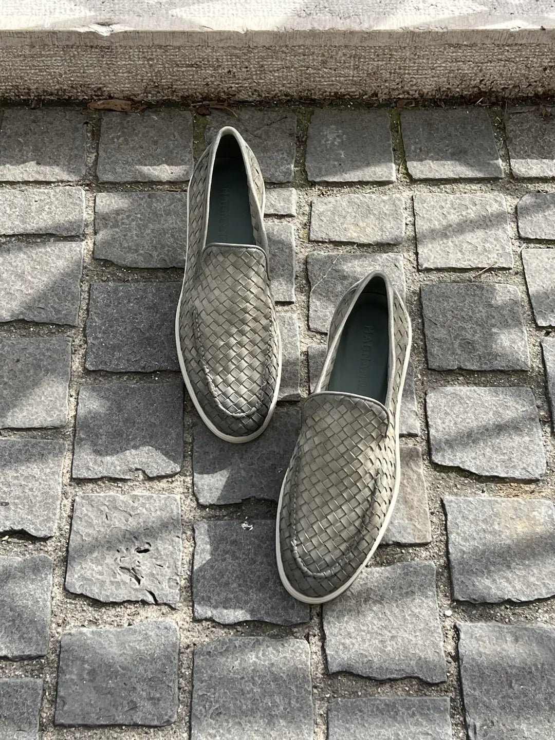 Magnanni Suede Woven Loafer, view 4