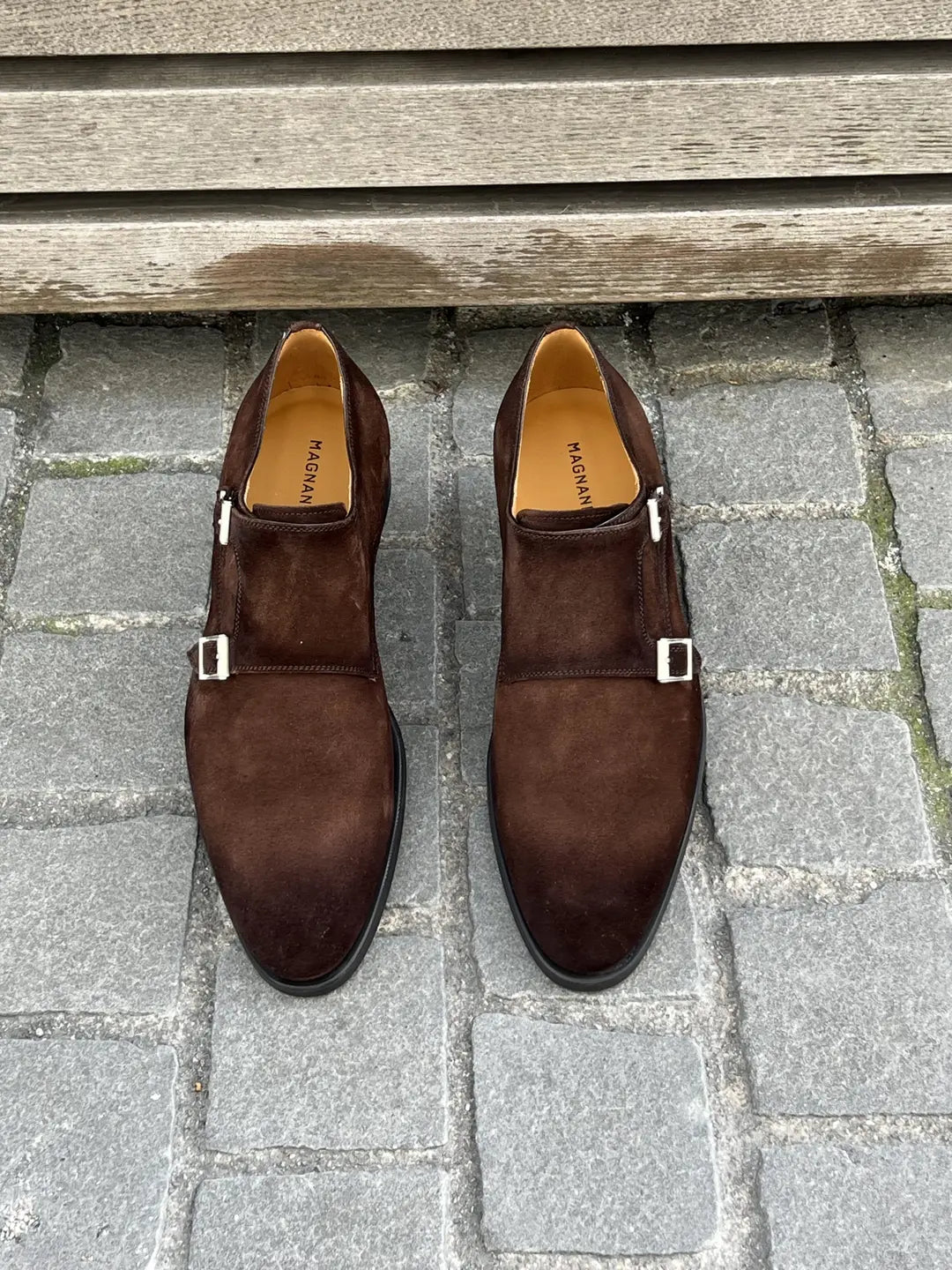 Magnanni Double Buckle in suede, view 5