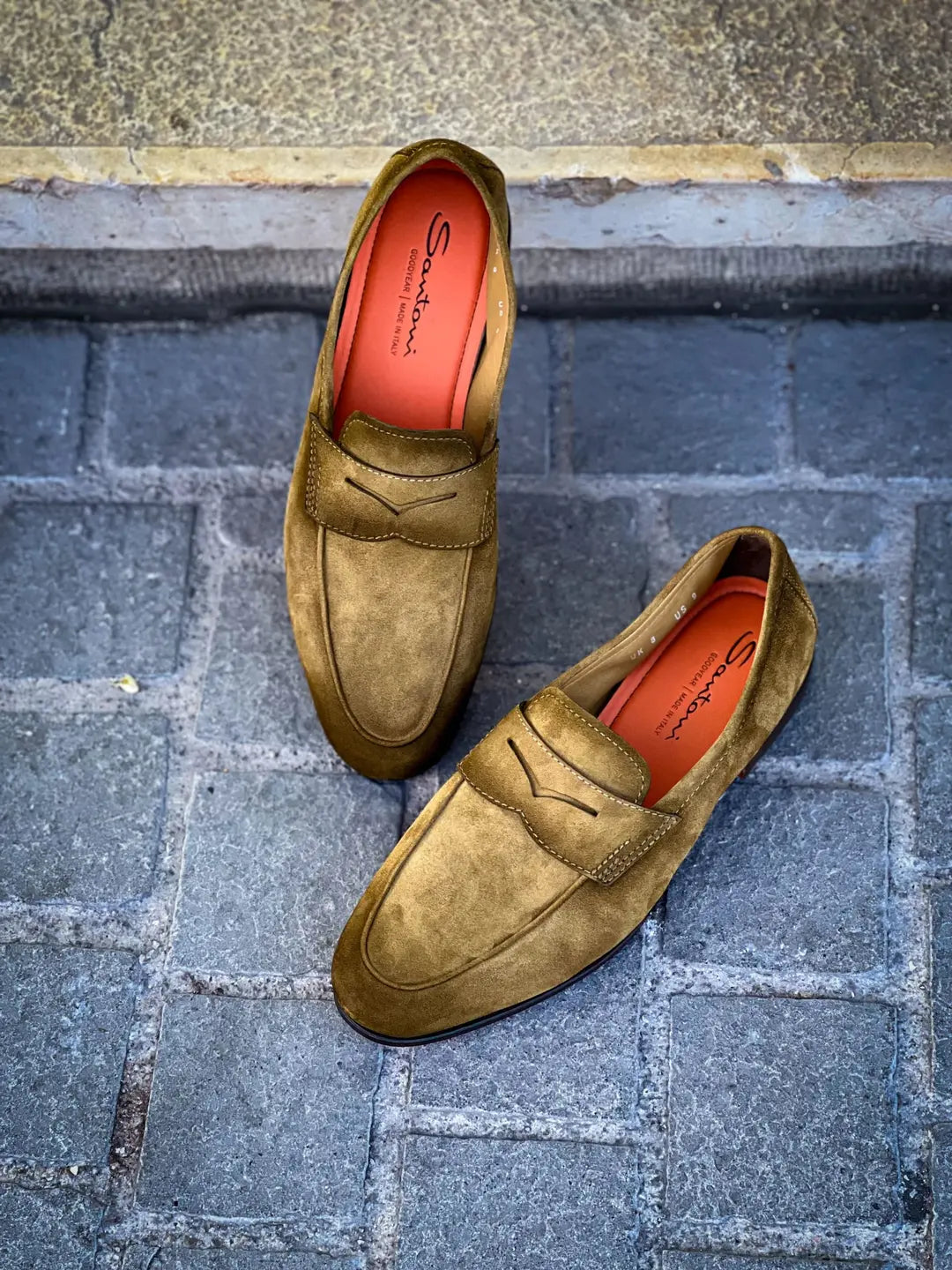Santoni Mocassin Green Suede, view 3