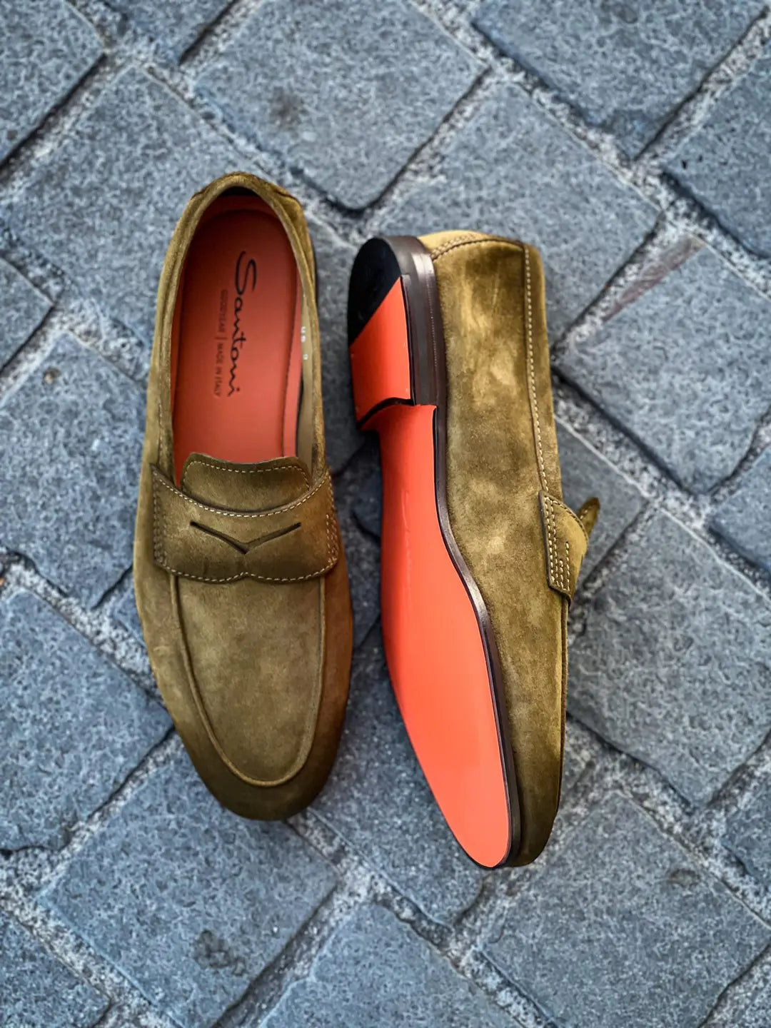 Santoni Mocassin Green Suede, view 2