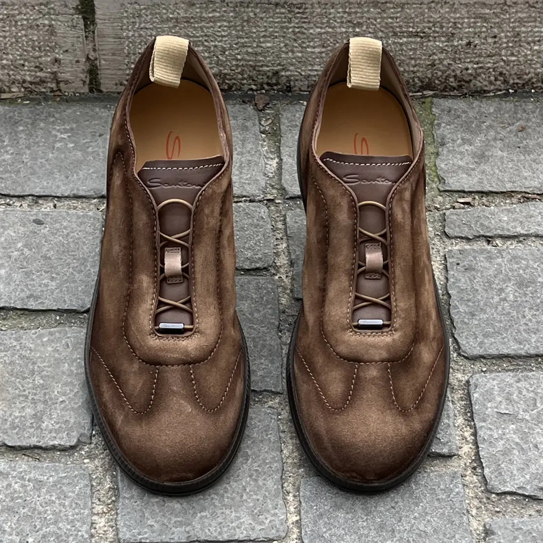 Santoni Slip On Trainers in suede, view 3